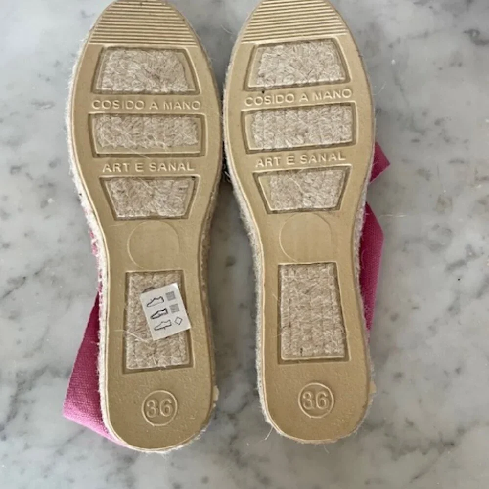 COSIDO A MANO Espadrille Loafers Size 36 Pink NWOT